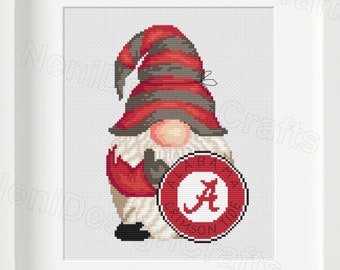 Football fan Gnome Cross stitch pattern DIY Gnome Football team cross stitch Cute gnome pattern Cute decoration Home decor Football gnome