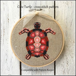 Joli modèle de point de croix tortue, animal marin, point de croix moderne, motif tortue, mer, point de croix, mer, point de croix, bricolage