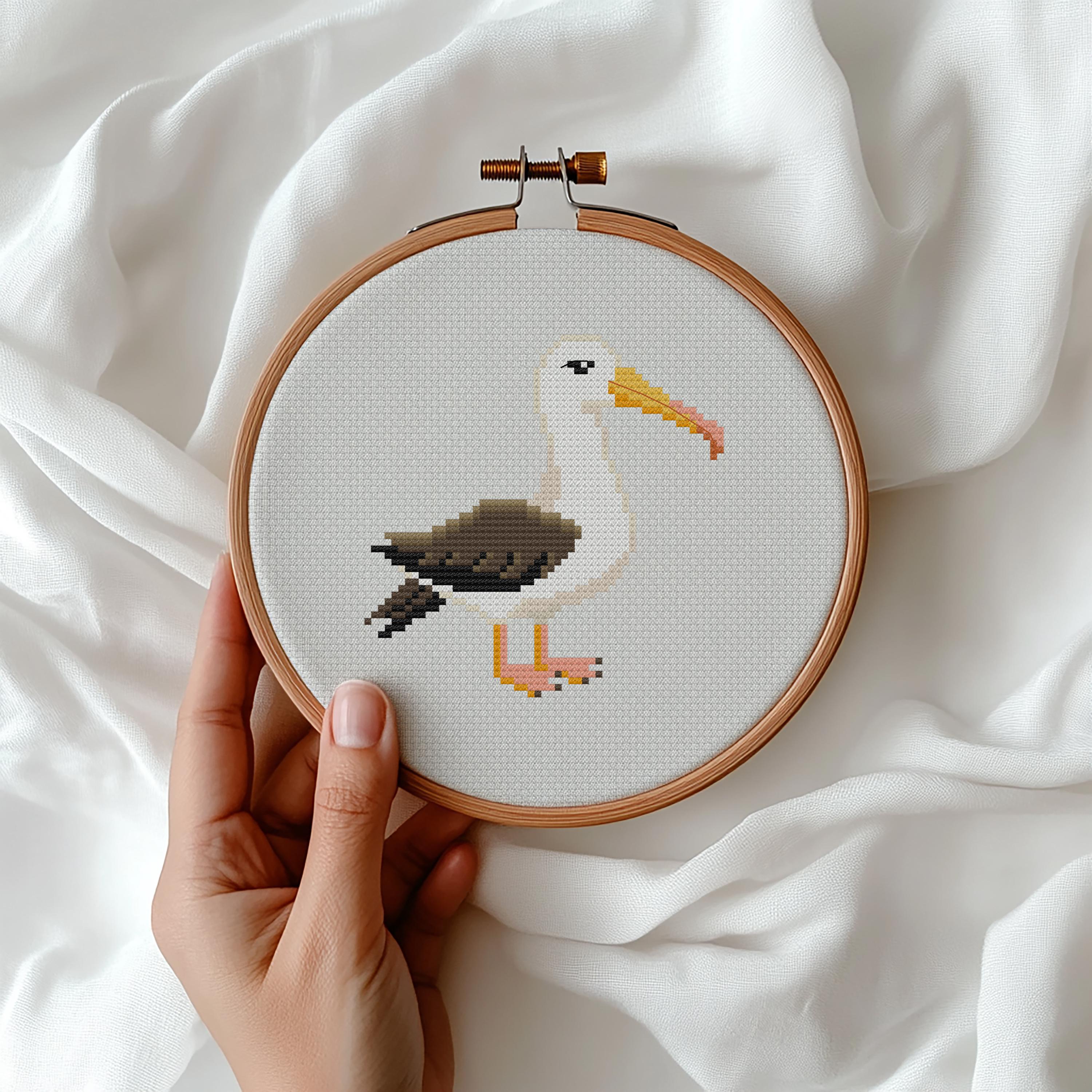 Mini Birds Cross Stitch, Albatross Embroidery, Bird Lovers, Seaside ...