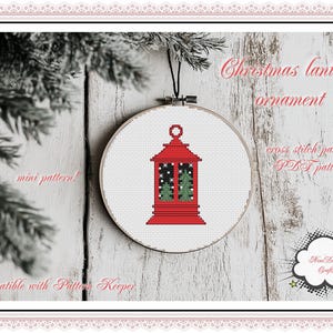 Christmas Lantern Ornament Cross Stitch Pattern (PDF Pattern)