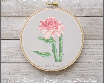 Mini flower 2 Ginger Cross stitch pattern Egzotic flower cross stitch Home decoration Wall decoration Natural cross stitch Ginger pattern