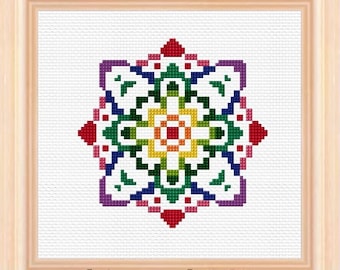 Mandala 1, cross stitch pattern, cross stitch mandala, mandala pattern, flower mandala cross stitch, From my daughter, who is called Bogi