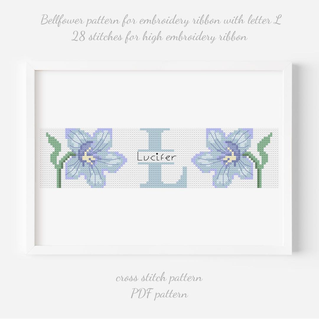 Bellflower Letter N Cross Stitch Pattern, Kids Room Decor (PDF Pattern ...