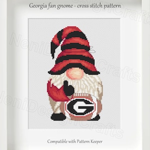 Football fan Gnome Cross stitch pattern DIY Gnome Football team cross stitch Cute gnome pattern DIY Cute decoration American Football gnome