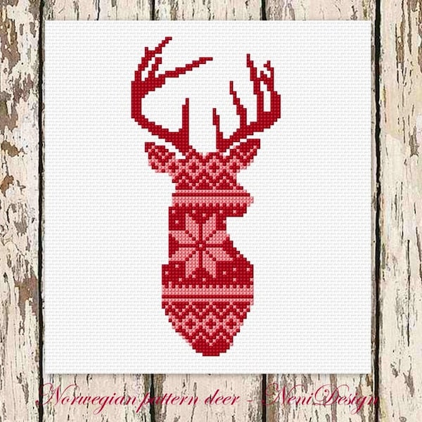 Norwegian pattern deer Christmas Christmas decoration Deer christmas pattern Norwegian style DIY christmas deer Christmas decoration pattern