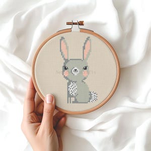Cute Bunny, cross stitch pattern, cross stitch bunny, bunny pattern, embroidery cross stitch, cross stitch animal, woodland animal pattern