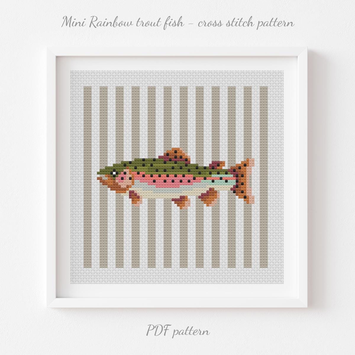 Rainbow Fish Cross Stitch - Etsy