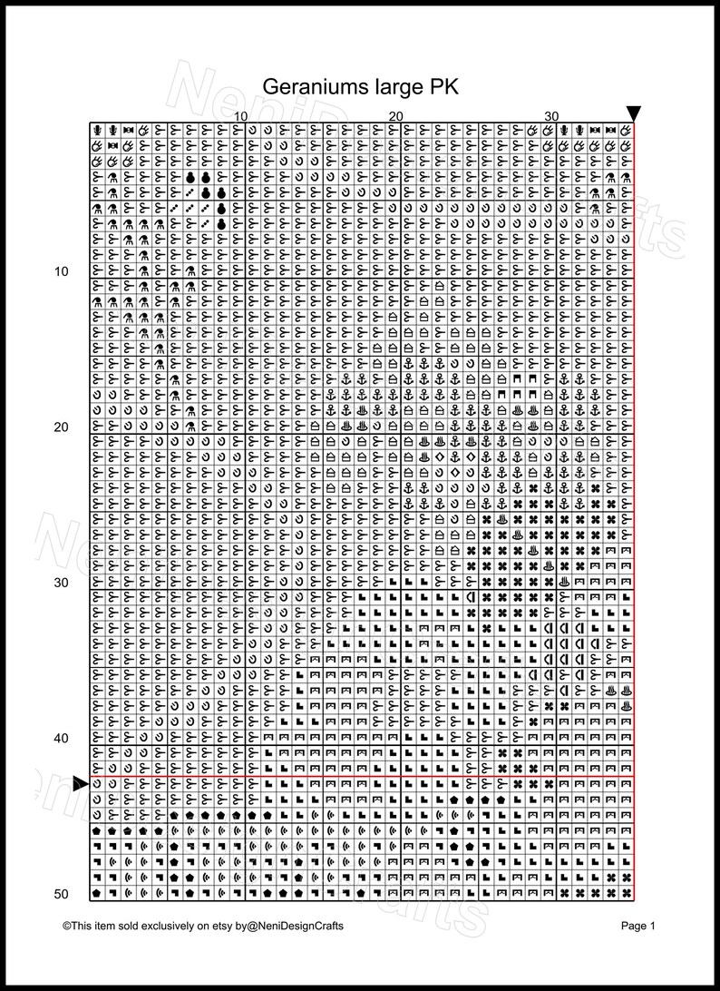 Matisse Geraniums Cross Stitch Pattern, DIY Mini Art (digital Download ...