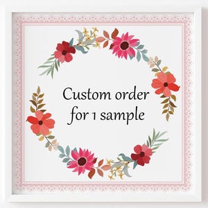 Custom order for 1 sample Cross stitch pattern PDF pattern Instant download Modern embroidery
