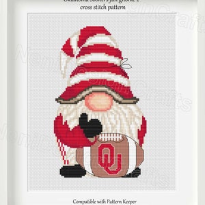Football fan Gnome Cross stitch pattern American Football team Cute gnome pattern DIY Cute decoration Home decor Football gnome Kids room