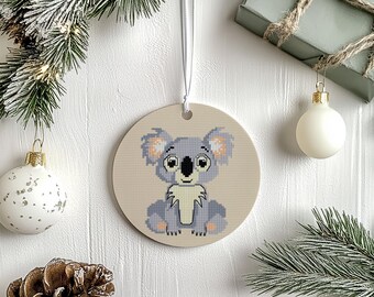 Koala Christmas Ornament Cross Stitch Pattern (Digital Download)