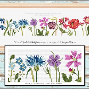 Beautiful Wildflowers Cross stitch pattern Flower cross stitch Wildflower pattern Home decoration DIY Wildflower cross stitch DIY flower