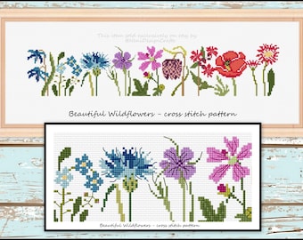 Beautiful Wildflowers Cross stitch pattern Flower cross stitch Wildflower pattern Home decoration DIY Wildflower cross stitch DIY flower