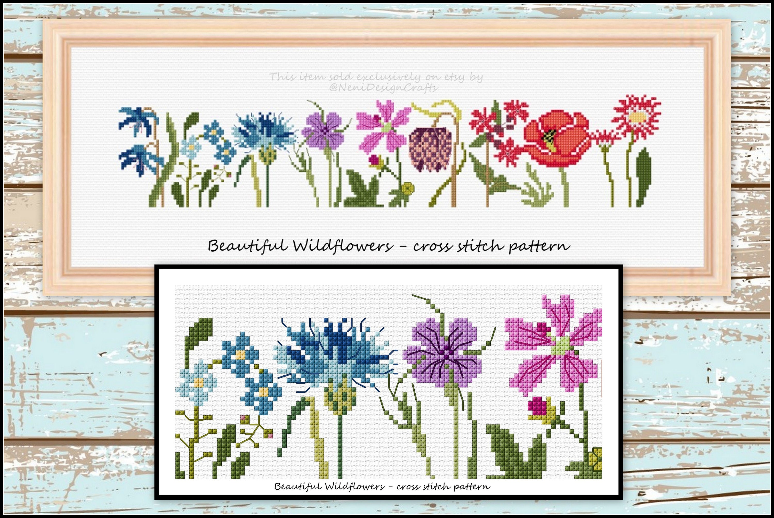 Beautiful Wildflowers Cross Stitch Pattern Flower Cross Stitch Etsy
