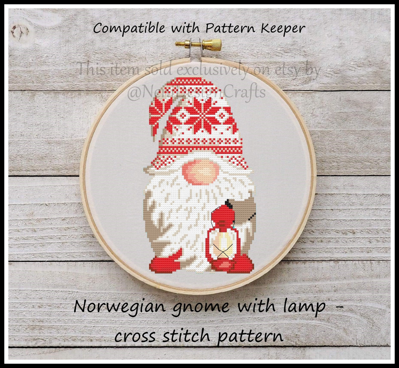 Norwegian Gnome Package Cross Stitch Pattern Norwegian Cross Etsy