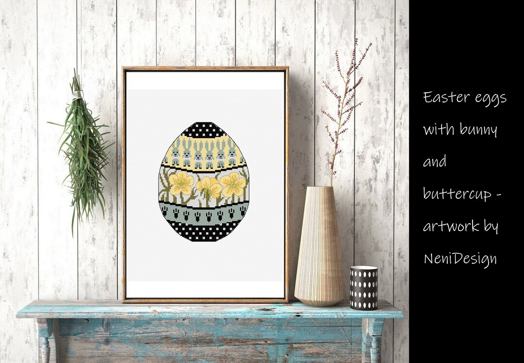 Easter Egg Bunny Cross Stitch Pattern (PDF Download) - Etsy