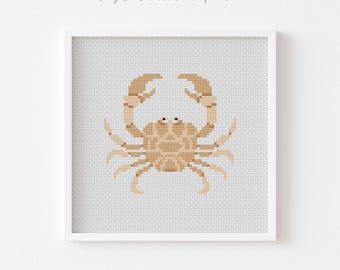 シンプルなピンクのカニのクロスステッチパターン PDF - Etsy 日本