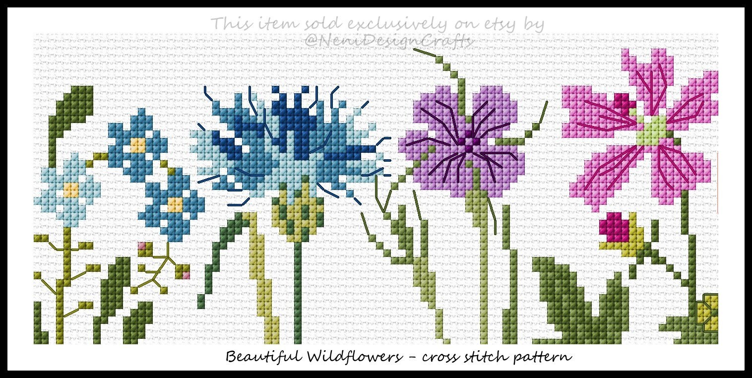 Beautiful Wildflowers Cross Stitch Pattern Flower Cross Stitch Etsy