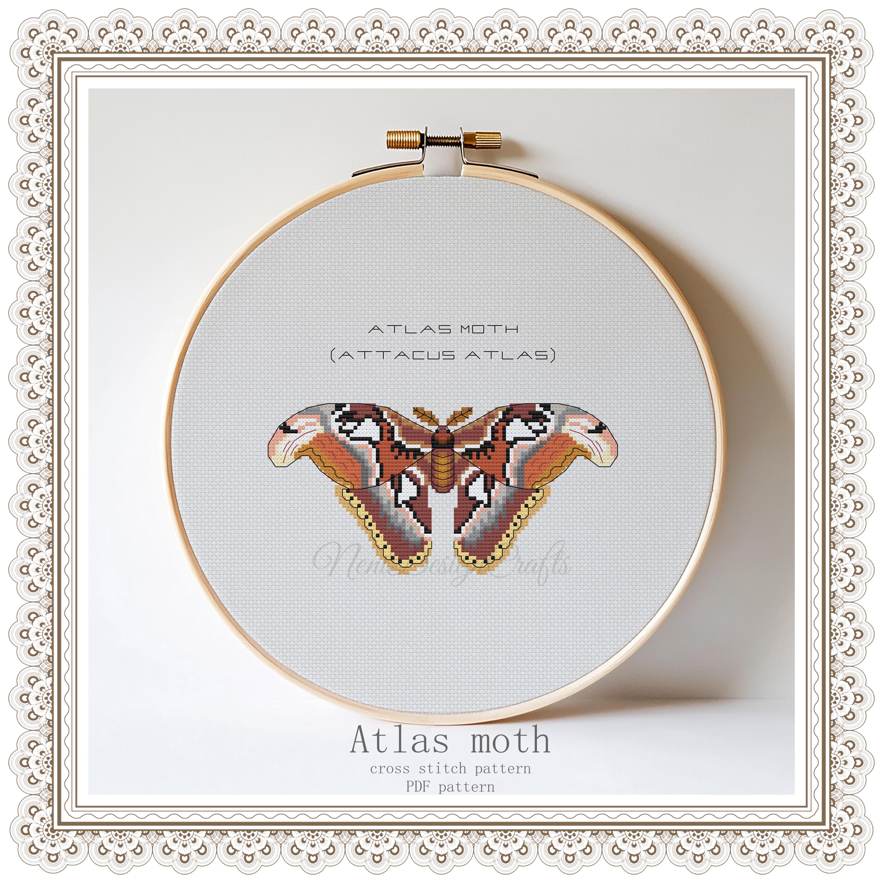 Atlas Moth Cross Stitch Pattern, Insect Home Decor (PDF Pattern) - Etsy