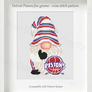 Basketball fan Gnome Cross stitch pattern Basketball team Cute gnome pattern DIY Cute decoration Home decor Basketball gnome DIY Sport Kids