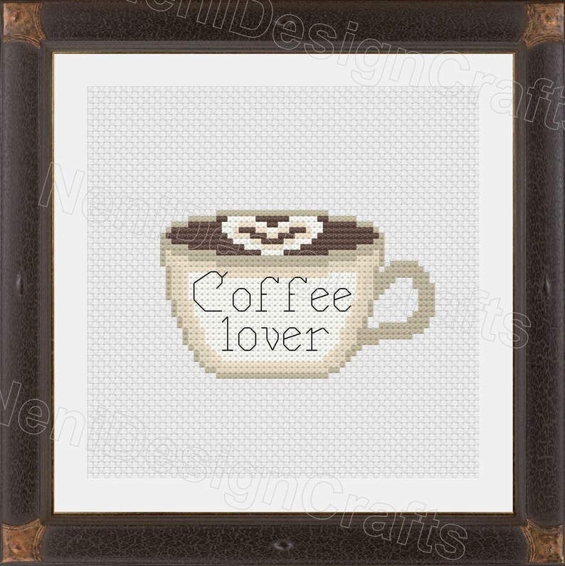 Coffee Cross Stitch, Coffee Lovers, Trendy Kitchen Decor, Easy Chart ...