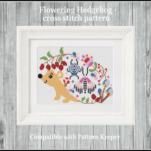 Hérisson en fleurs motif point de croix hérisson bricolage point de croix motif animal mignon fleur motif animal décoration de chambre d'enfants hérisson