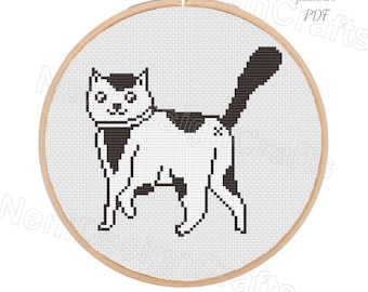 Cat Cross Stitch Pattern, Mini Kitten Embroidery (PDF Pattern)