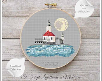 Point de croix phare, phare de Saint-Joseph, voyage dans le Michigan (Modèle PDF)