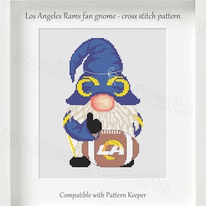 Gnomo tifoso di calcio Schema punto croce Squadra di football americano Modello gnomo carino Fai da te Decorazione carina Arredamento casa Gnomo da calcio Cameretta per bambini