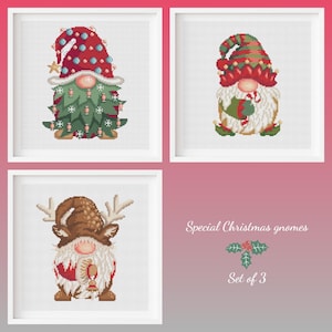 Kerstkabouters Kruissteek, kerstboom, rendier, elf, liefhebbers van kabouters (pdf-patroon)