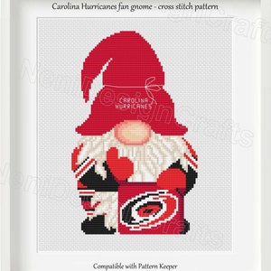 Hockey fan Gnome Cross stitch pattern Hockey team Cute gnome pattern DIY Cute decoration Home decor Hockey fan gnome Wall decor Kids room