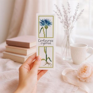 Centaurea Cyanus Flower Bookmark Cross Stitch Pattern (PDF Pattern)