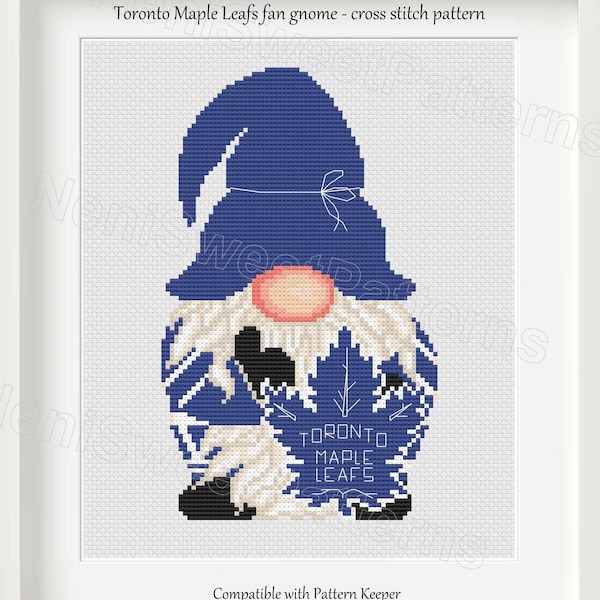 Hockey fan Gnome Cross stitch pattern Hockey team Cute gnome pattern DIY Cute decoration Home decor Hockey fan gnome Wall decor Father's day