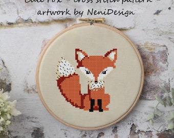 Fox Cross Stitch Pattern, Embroidery Design (PDF Pattern)