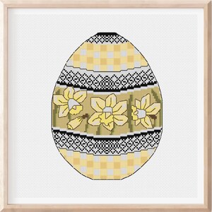 Easter Cross stitch pattern Easter egg Lace PDF pattern Digital cross stitch Modern cross stitch Home decor Modern Floral art pattern