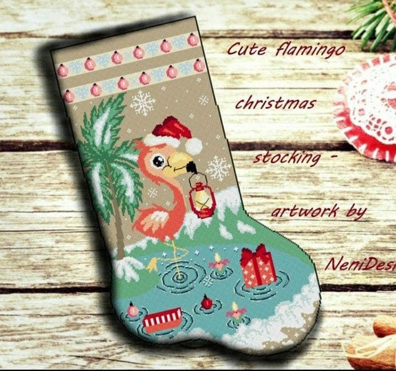 4 cute animal christmas stocking, cross stitch pattern, cross stitch christmas stocking, animal cross stitch, cross stitch package christmas image 5