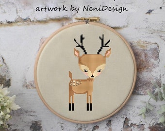 Fawn Cross Stitch Pattern, Woodland Animal Decor (PDF Pattern)