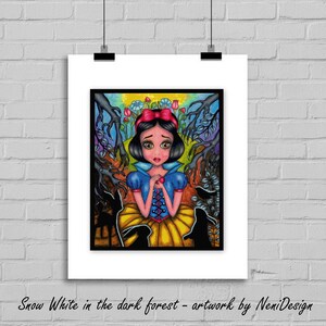 Snow White in the dark forest Cross stitch pattern Kids room decoration Snow White cross stitch DIY Snow White cross stitch Girl room decor