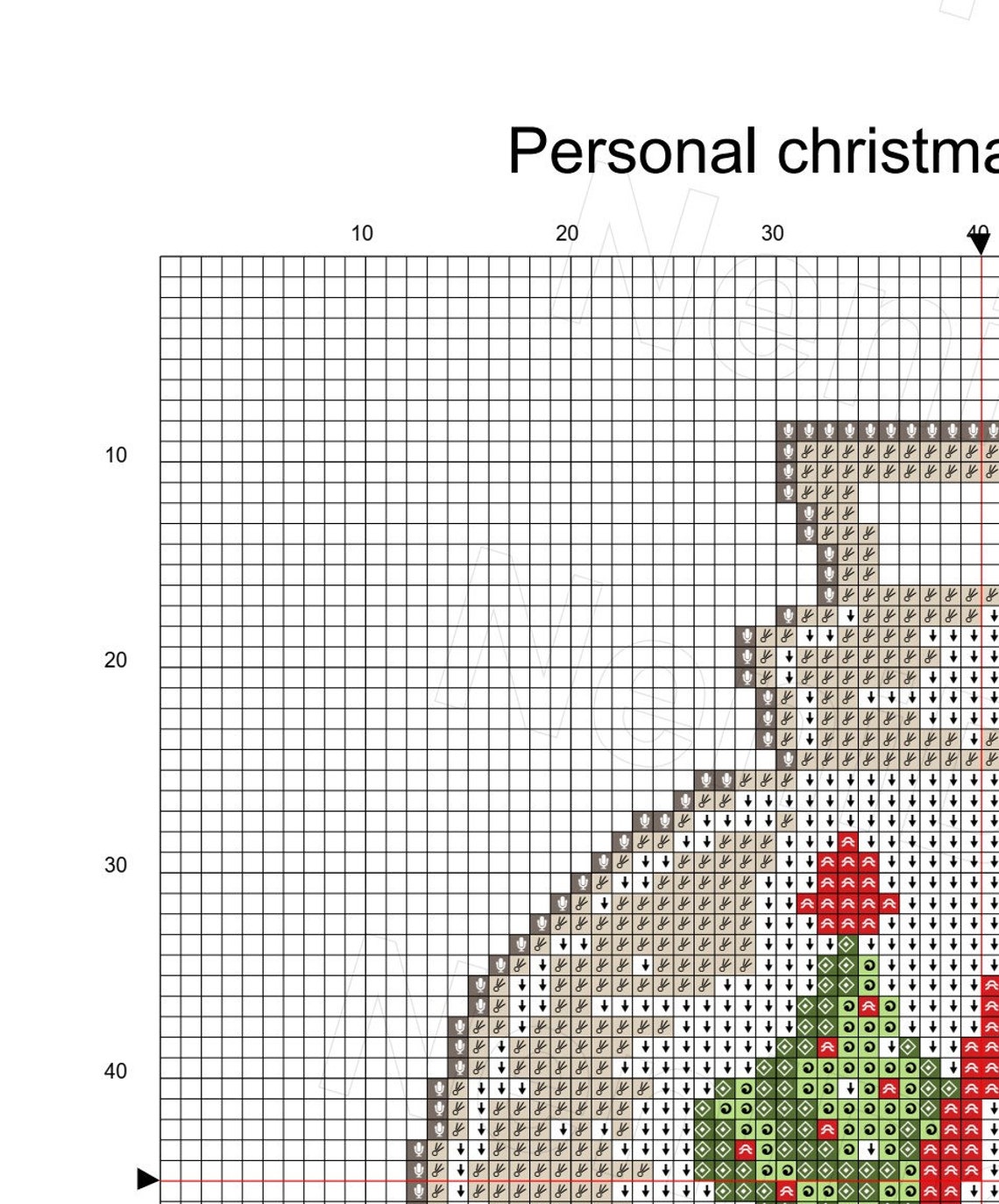 Personal Christmas Ornament A Letter Cross Stitch Pattern - Etsy
