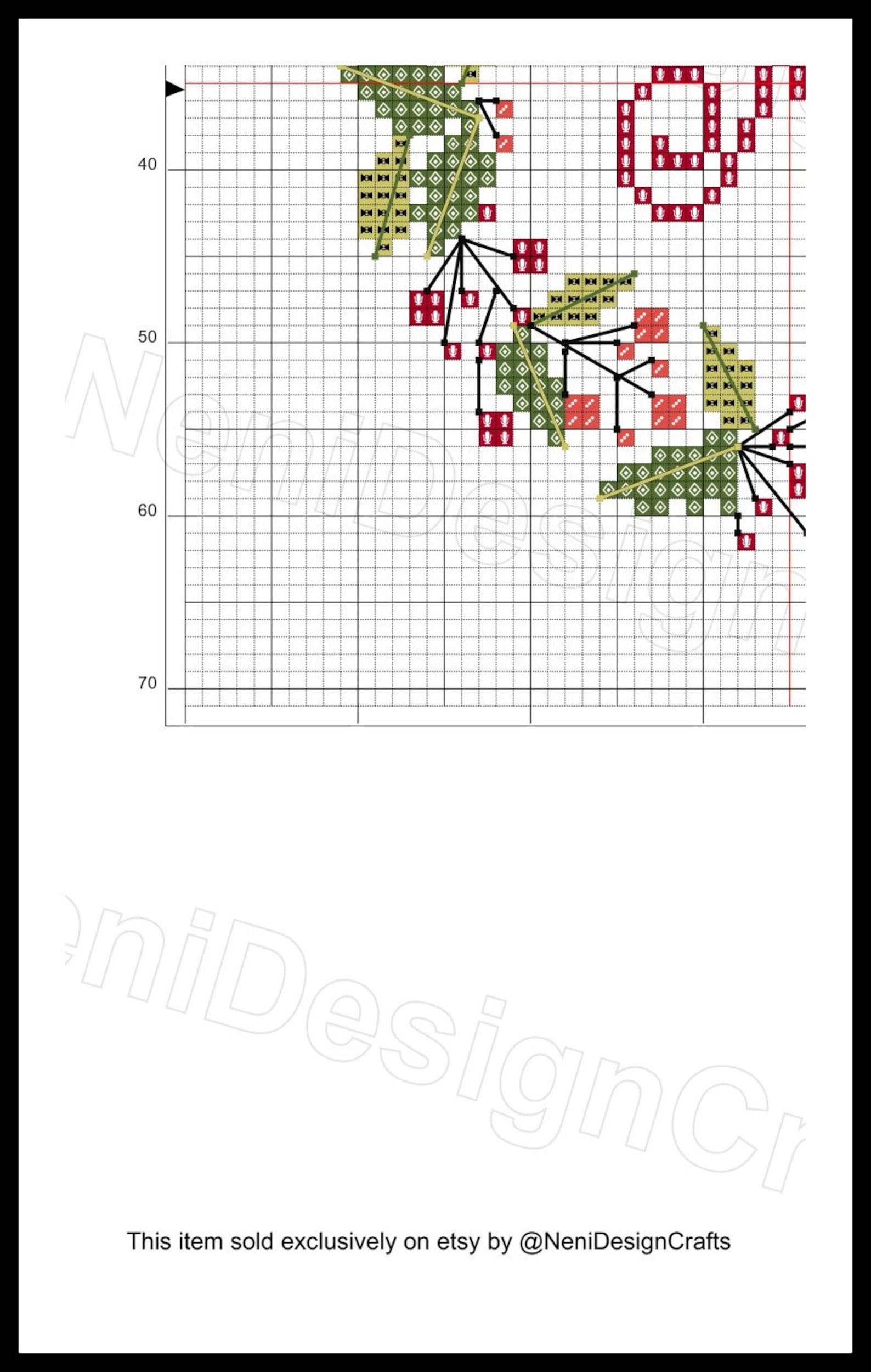 Christmas Ornament Cross Stitch Pattern Personalized Ornament - Etsy