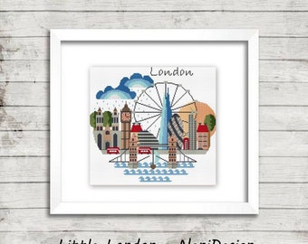 Little London Cross Stitch Pattern, City Skyline (PDF Pattern)