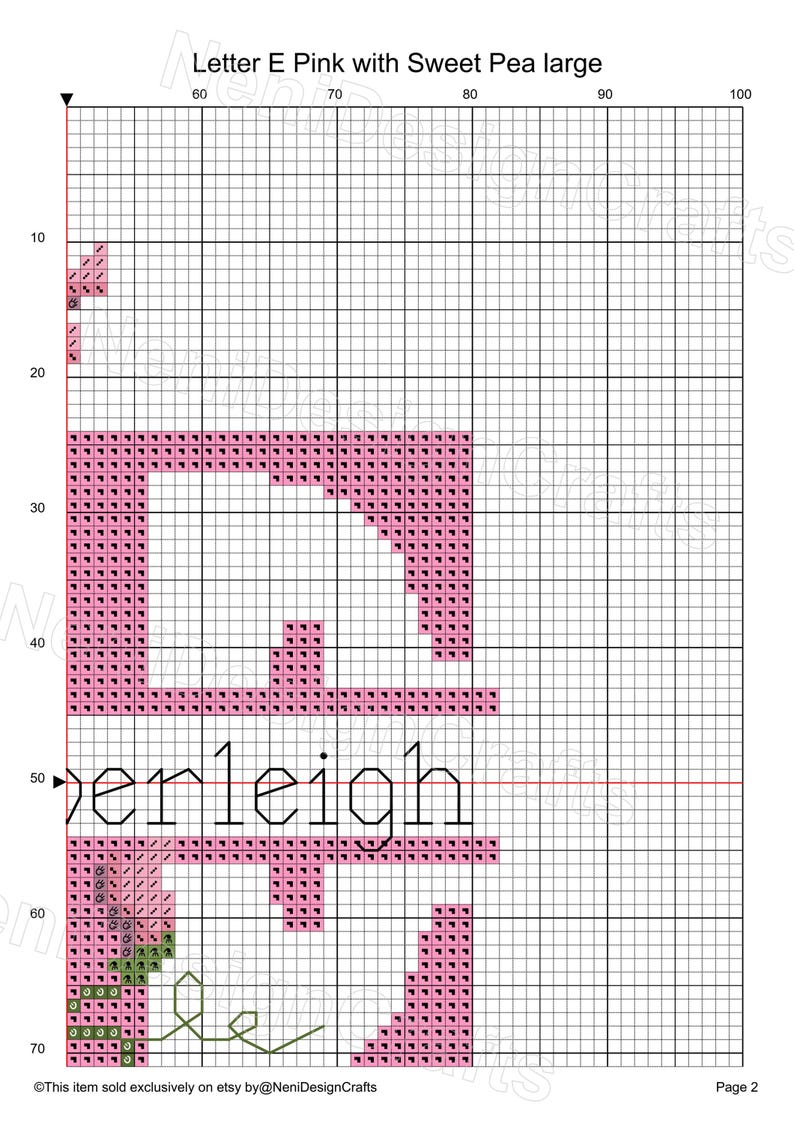 Letter E Cross Stitch Pattern, Floral Initial Embroidery, Alphabet ...