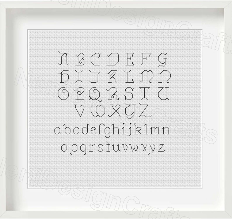 Kreuzstichmuster Buchstabe H, modernes Alphabet (PDF-Muster) Bild 5