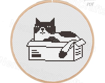 Mini Cat Cross Stitch Pattern, Beginner Kitten Embroidery (PDF Pattern)