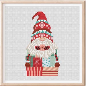 Gnome Cross stitch pattern Funny gnome Christmas gnome Home decor PDF pattern Digital Art cross stitch Modern Holiday embroidery design