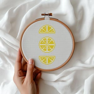 Lemons Cross stitch pattern Kitchen embroidery Easy Beginner Citrus Modern cross stitch Lemon Lime PDF pattern Modern digital art Home decor