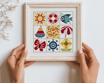 Summer Cross stitch pattern DIY Summer pattern Waterside pattern Waterside cross stitch Holiday Summer cross stitch Summer holiday pattern