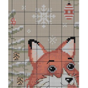 4 cute animal christmas stocking, cross stitch pattern, cross stitch christmas stocking, animal cross stitch, cross stitch package christmas image 6