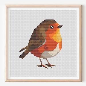 Robin Cross stitch pattern Robin pattern Natural Animal Modern Home decor Winter bird Modern cross stitch PDF pattern Digital cross stitch