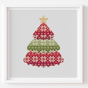 Padrão de Ponto Cruz de Árvore de Natal Norueguesa, Decoração de Natal (Padrão em PDF)